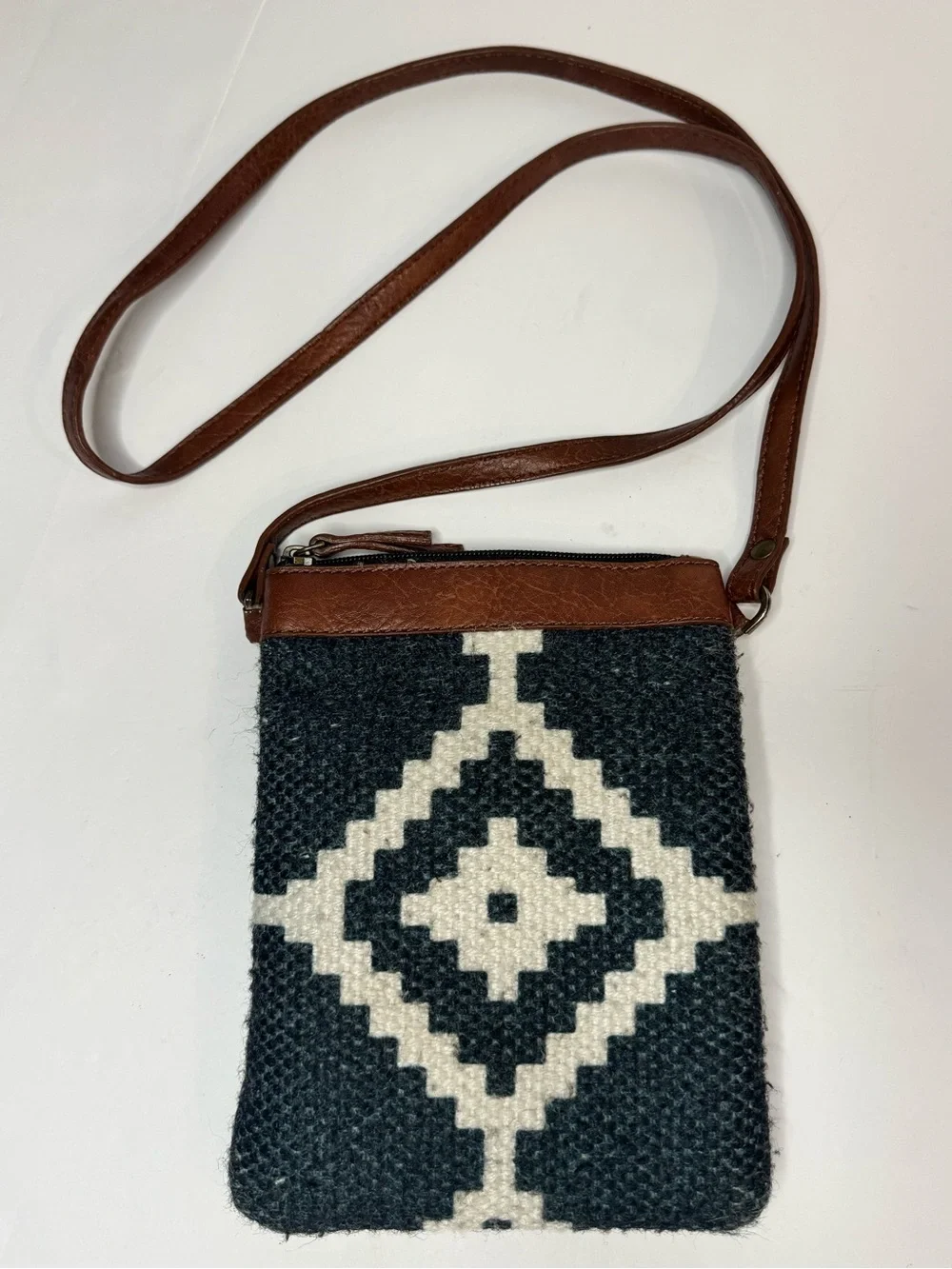 Mona B Canvas & Woven Aztec Small Crossbody Purse, Boho Western Chic - Picture 3 of 11